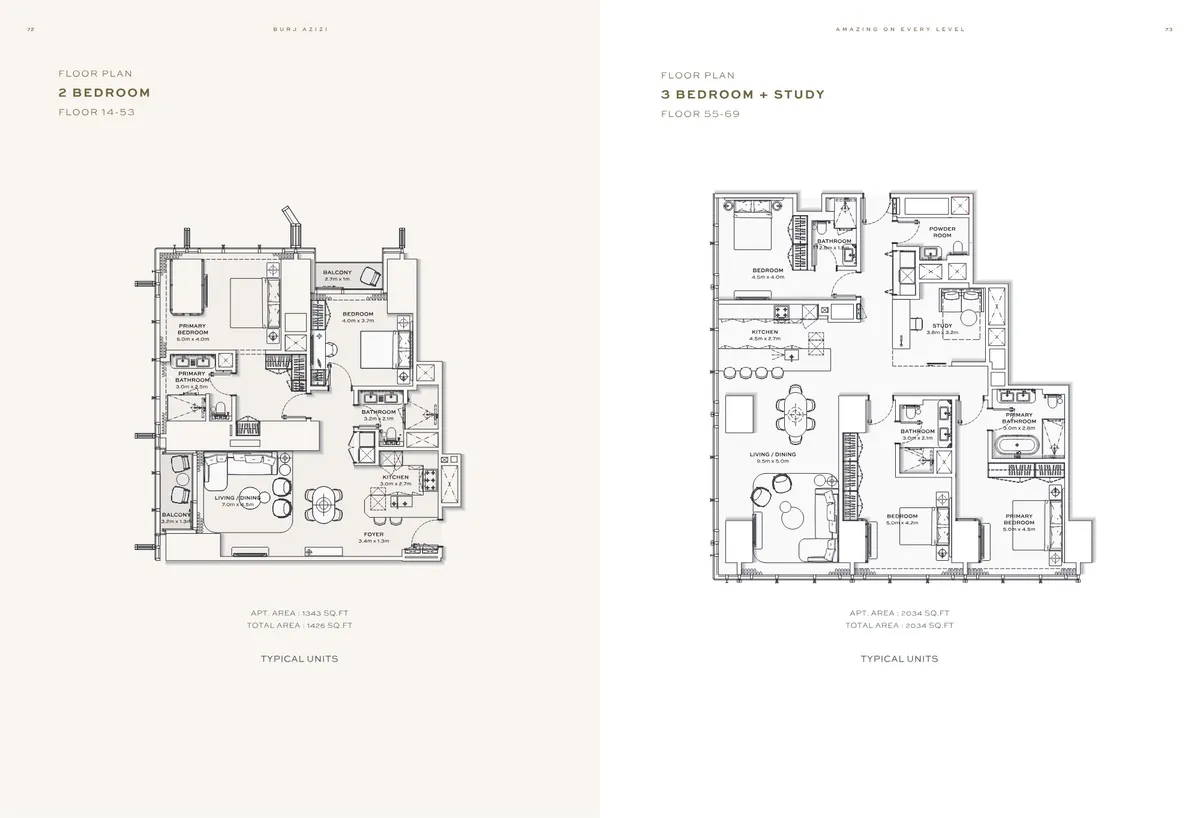 Floor plans: 2 bedroom apartment